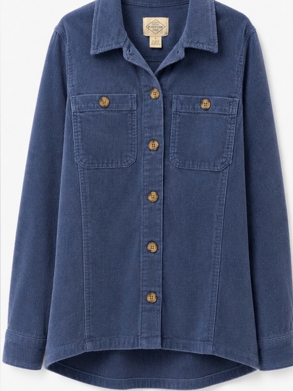 St. John's Bay Blue Corduroy Button-Front Shirt Jacket